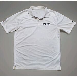 New Orleans Saints Men's NFL Nike Dri Fit On Field White Polo Shirt M